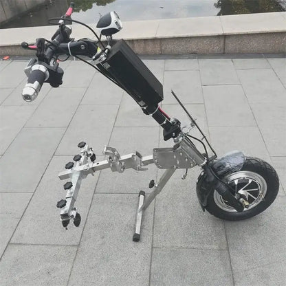 Disabled front wheelchair Stainless steel connector Electric vehicle head Traction bracket Upgraded double disc brake with code