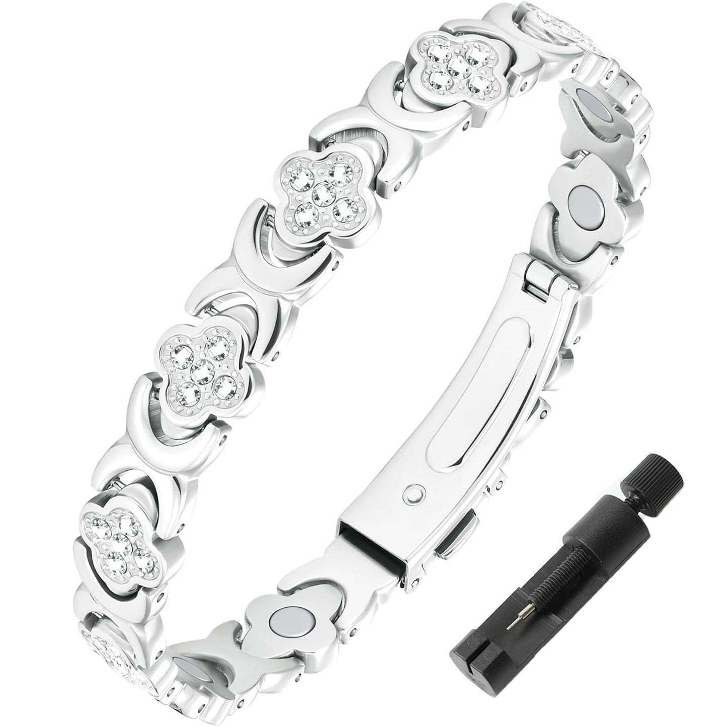 1Pcs Fashionable Light Luxury Clover Bracelet with Sparkling Cubic Zirconia for