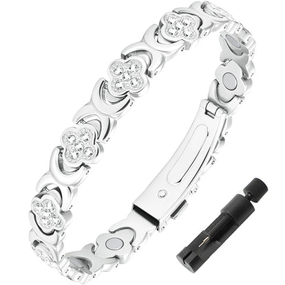 1Pcs Fashionable Light Luxury Clover Bracelet with Sparkling Cubic Zirconia for