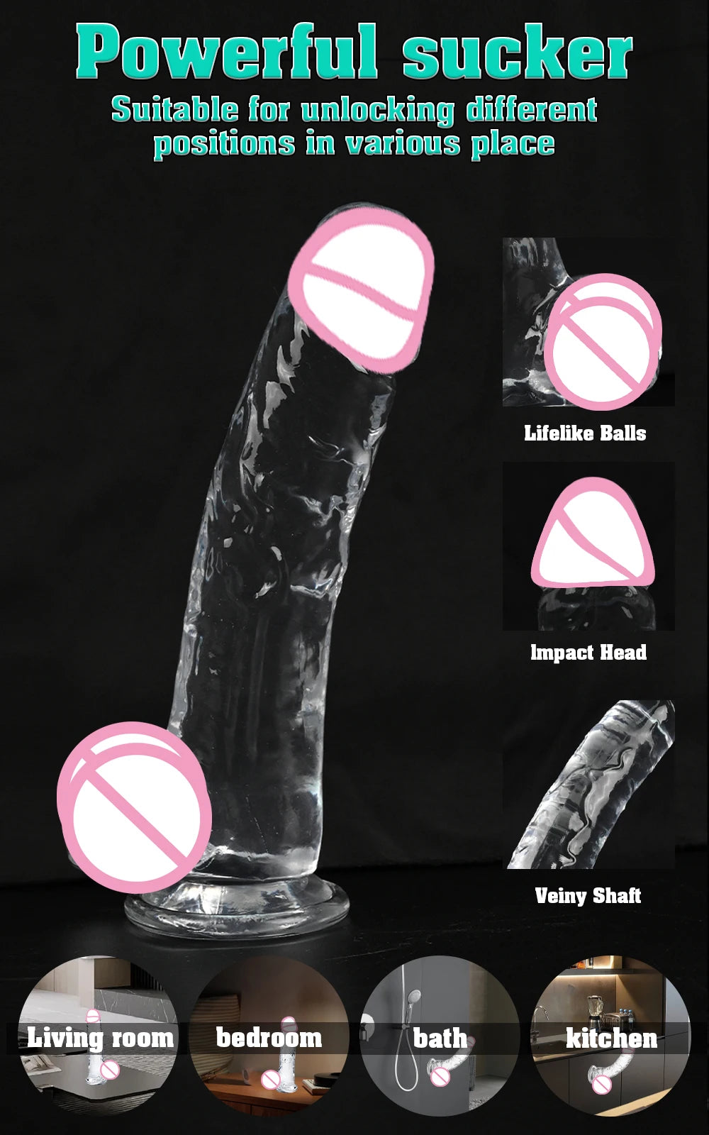 Soft Jelly Dildo Different Sizes Transparent Realistic Fake Dick Penis with Suction Cup G Spot Vagina Massage Sex Toy for Women