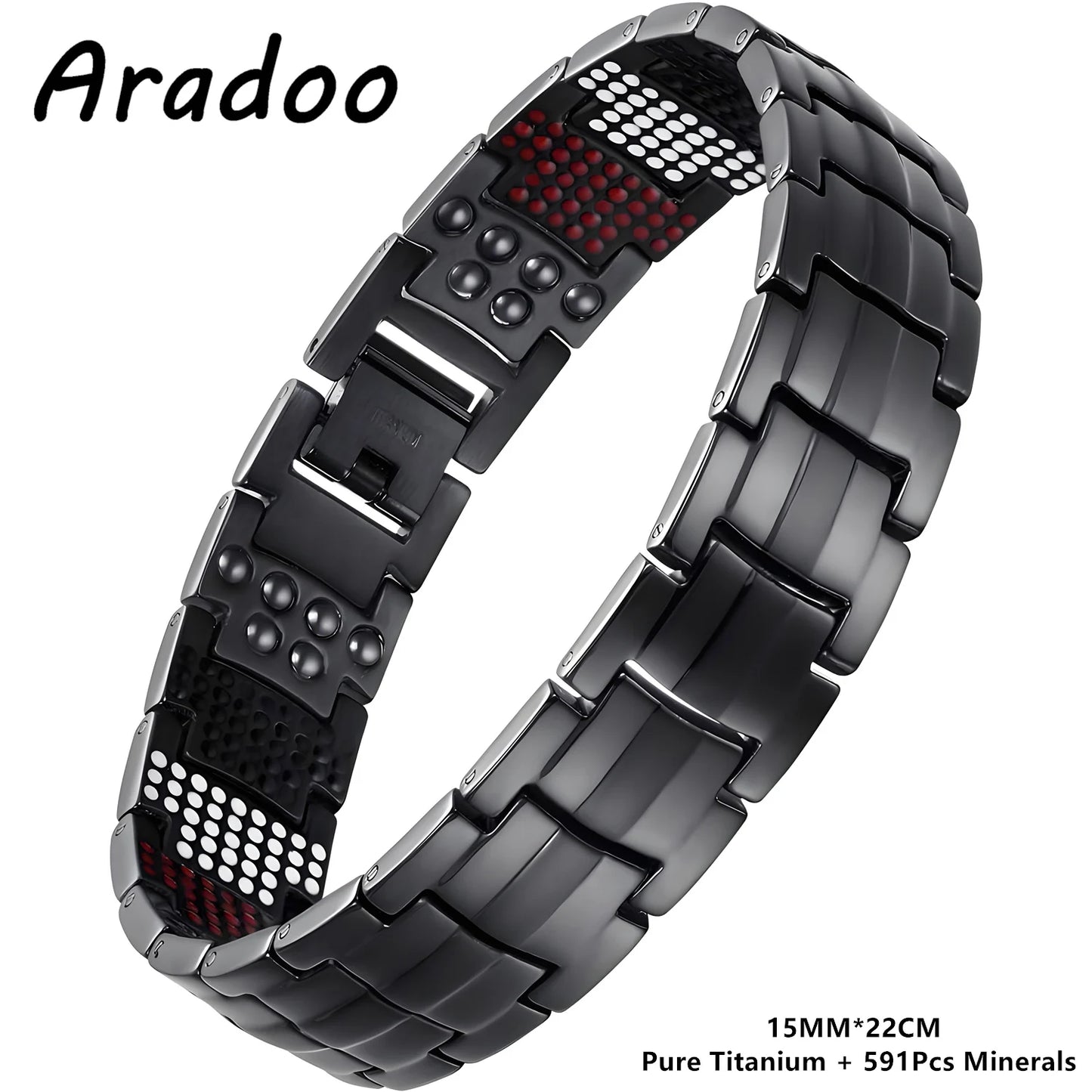 ARADOO Premium Copper Bracelet for Men with Strength 5000 Gauss Magnets Titanium