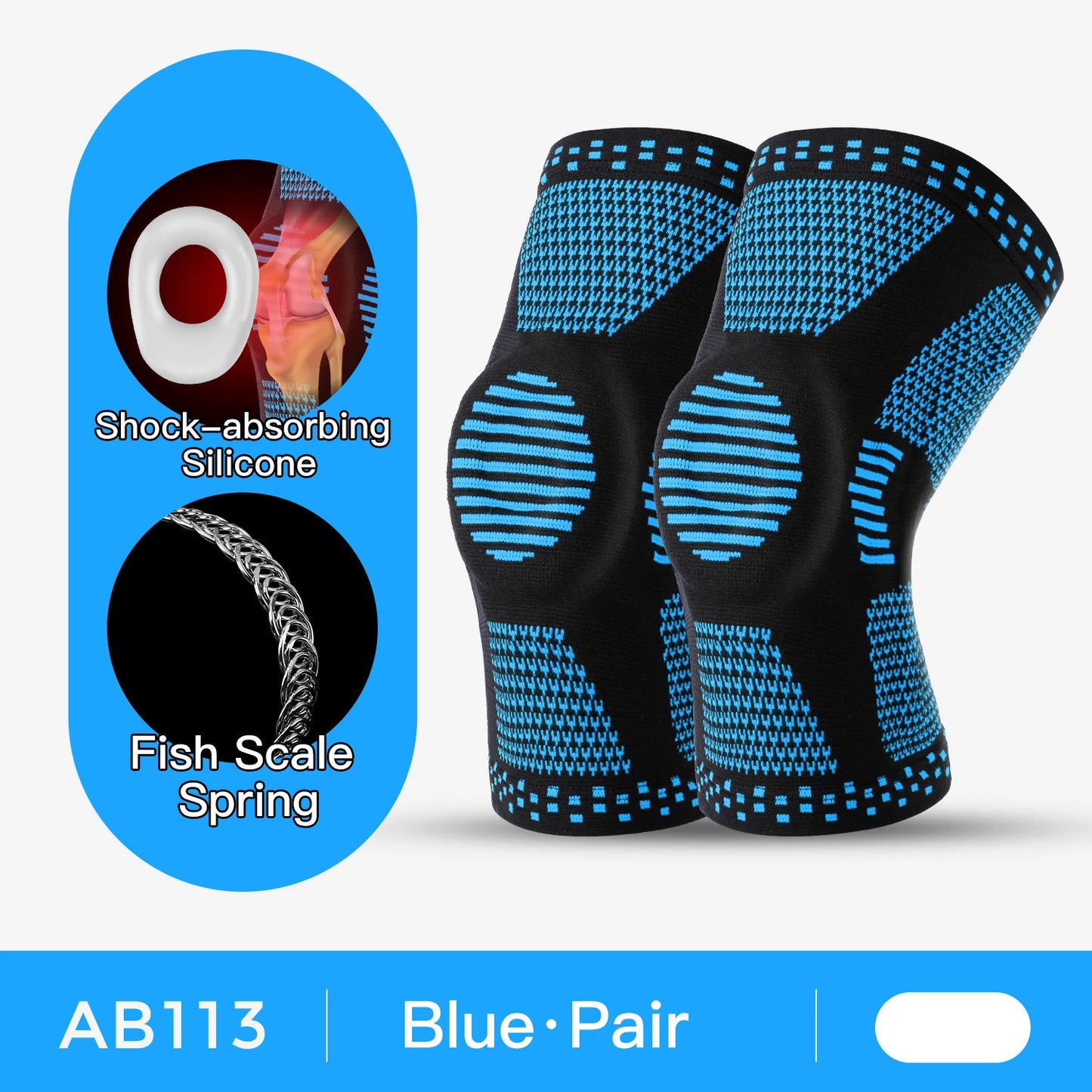 1/2 Piece Compression Knee Sleeve Silicone Protection Support Knee Pain Sport Pads Running Gym Arthritis Knee Workout Sports