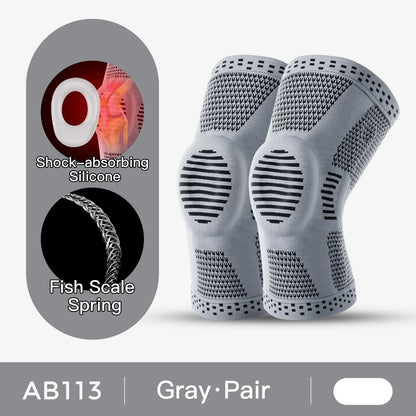 1/2 Piece Compression Knee Sleeve Silicone Protection Support Knee Pain Sport Pads Running Gym Arthritis Knee Workout Sports