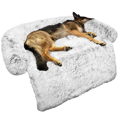 Dog Bed Fluffy Plush Dog Mat for Furniture Protector with Removable Washable Cover for Large Medium Small Dogs and Cats Large, L
