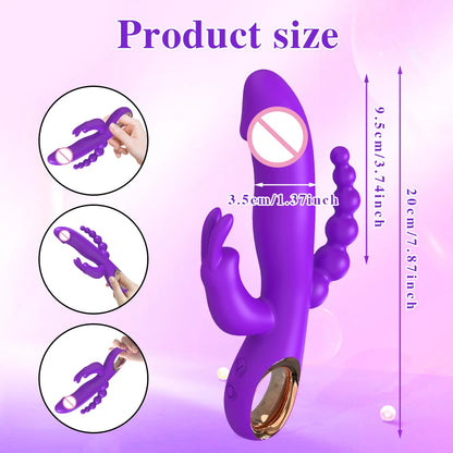 Thrusting Rabbit Vibrator for Women Go and Come G-Spot Dildo Vibrator Clitoris Stimulator Female Masturbation Sex Toy for Women