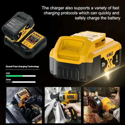 DeWalt 20V Replacement Battery – 2Ah, 5Ah, 6Ah & 9Ah Li-Ion | Compatible with DCB200, DCB205, DCD & DCF Series