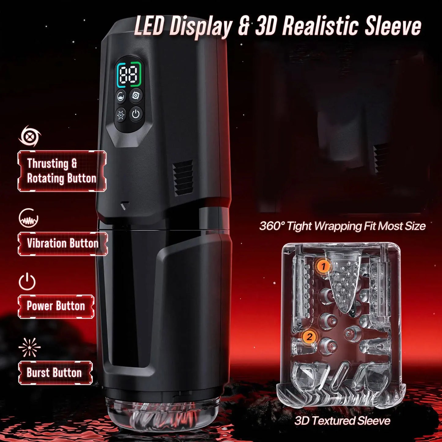 Automatic Rotating Vibrating Male Masturbator Penis Pump Thrusting Licking Sex Machine Stroker Pocket Pussy Sex Toys for Men 18+