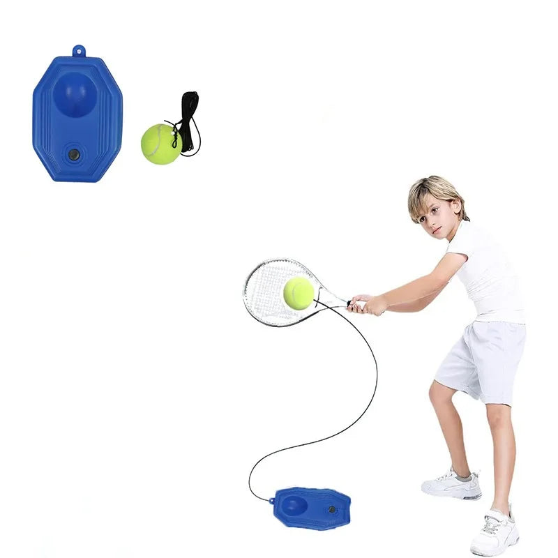 Portable Solo Tennis Trainer - With Bounce Ball & Practice Rope, Easy Setup for Backyard, Court or Gym, Improve Skills Anywhere