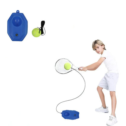 Portable Solo Tennis Trainer - With Bounce Ball & Practice Rope, Easy Setup for Backyard, Court or Gym, Improve Skills Anywhere