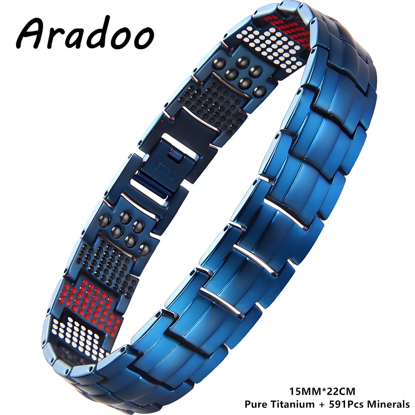 ARADOO Premium Copper Bracelet for Men with Strength 5000 Gauss Magnets Titanium