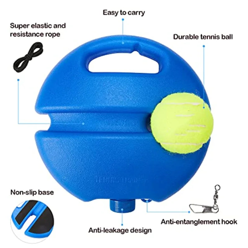 Solo Tennis Trainer Rebound Portable Tennis Equipment for Self-Practice Vibration Dampeners Works for Kids Beginners
