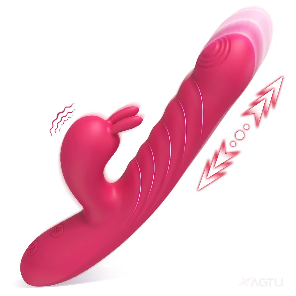 Thrusting Rabbit Vibrator for Women Go and Come G-Spot Dildo Vibrator Clitoris Stimulator Female Masturbation Sex Toy for Women