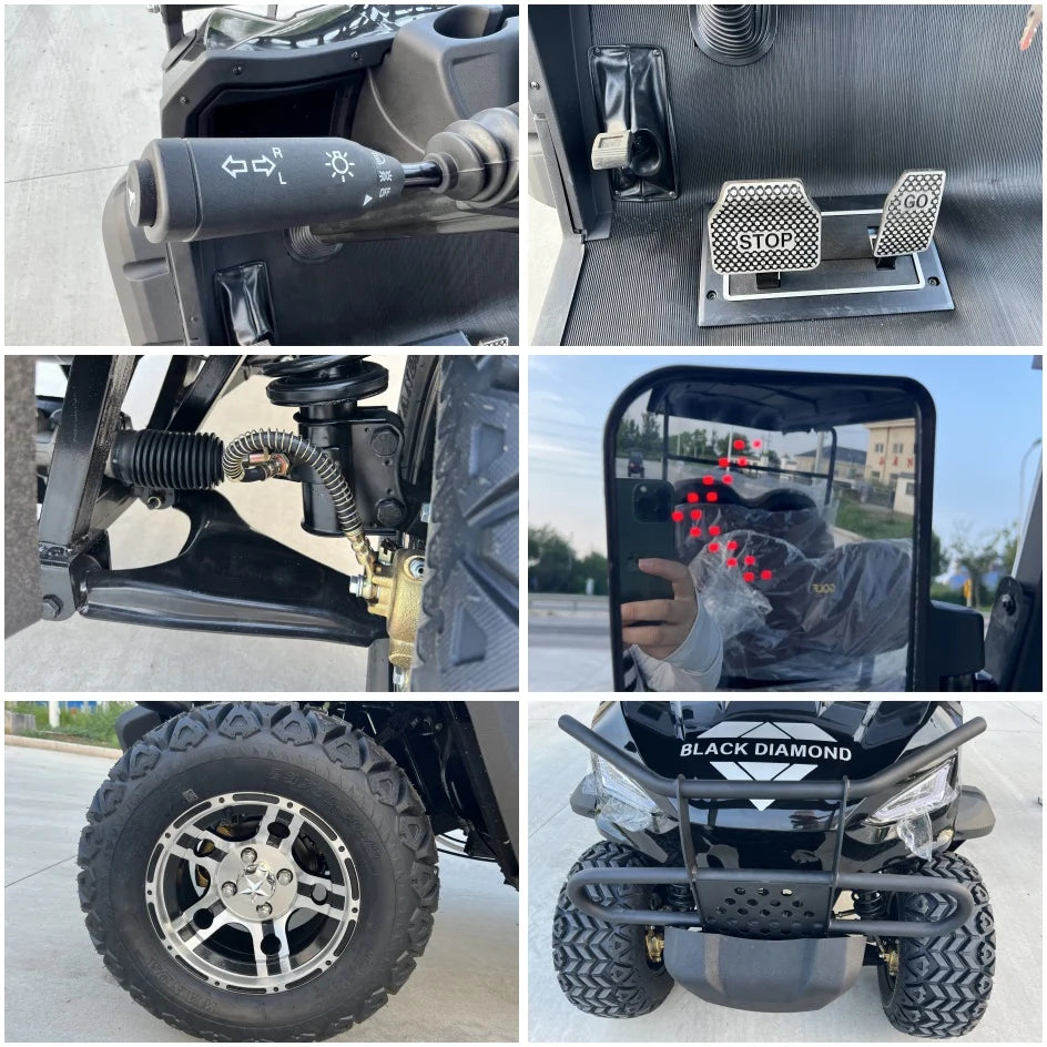 China Made Top Adult Golf Cart 6 Seater 25 MPH Speed Electric Vehicle Club 350CC Gas Powered Sightseeing Car