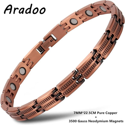 ARADOO Premium Copper Bracelets For Women with 3500 Gauss Neodymium Magnets Love