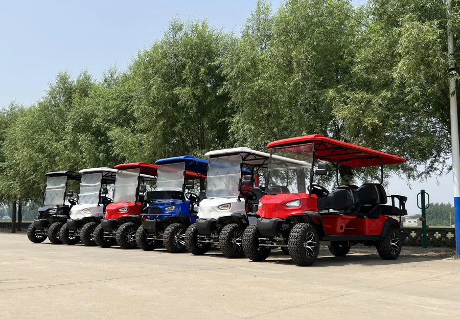 MMC 4WD aluminum alloy frame, off-road tires, 48V/72V Lithium Battery Acoustic 2/8 Seat Golf Cart, 4000W/7000W Golf Cart