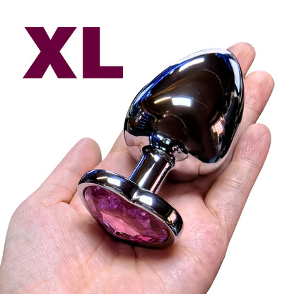 Metal Anal Plug Heart Crystal Beginner To Expert 5 Size Butt Plug Adult Toy Tail Female/Male Dildos Sex Toys Couples Adults Game