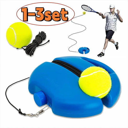 Heavy Duty Tennis Training Aids Base With Elastic Rope Ball Practice Self-Duty Rebound Tennis Trainer Partner Sparring Device
