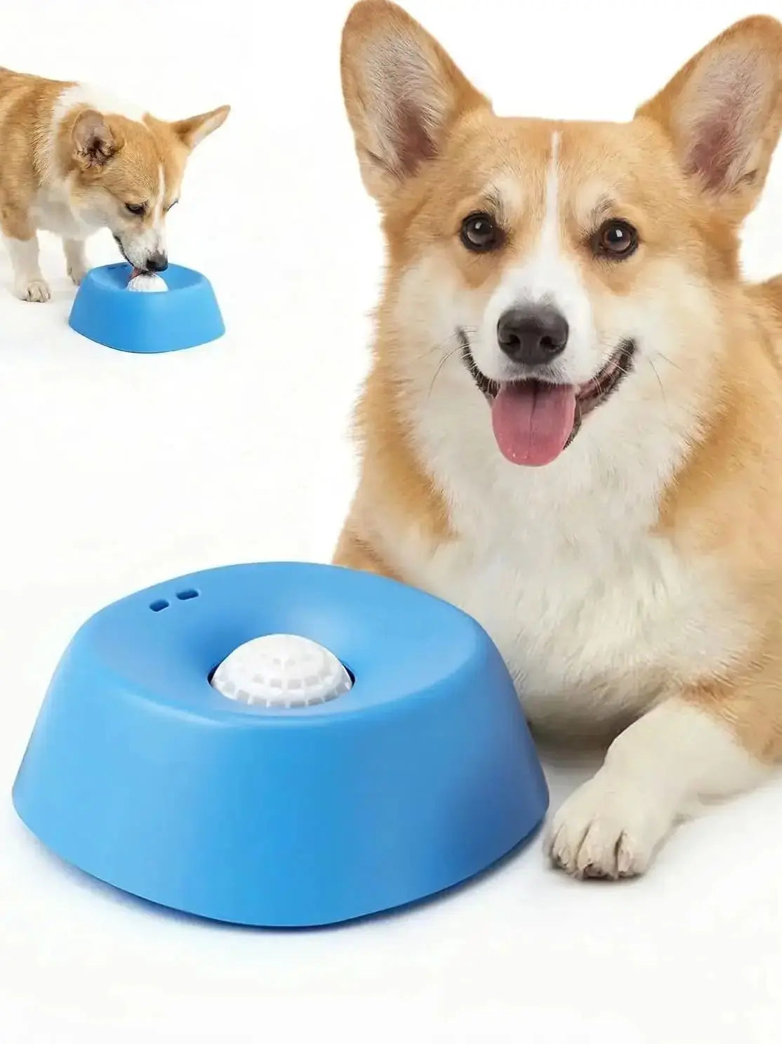 Slow Feeder Dog Bowls, Lick Sphere Puzzle Feeder for Liquid Treats, Non-Spill Pu