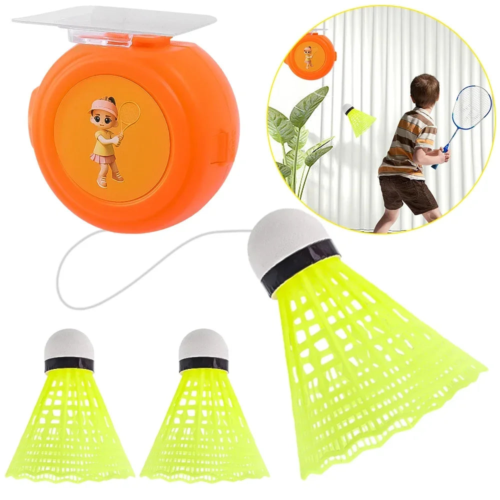 Solo Badminton Training Device Badminton Single Player Rebound Practice Swing Adult Self-Adhesive Elastic Badminton Trainer Set