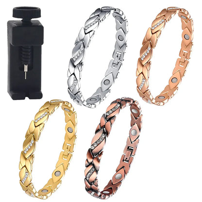 Leaves Magnetic Bracelet with 3500 Gauss Magnets Magnetic Therapy Bracelet Pure