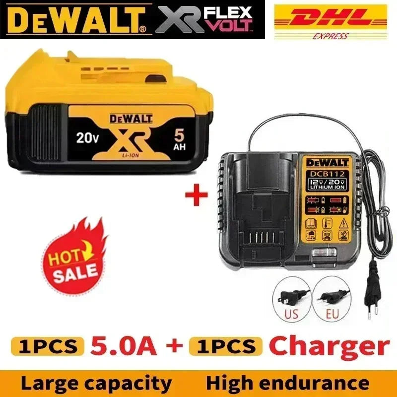 DeWalt 20V Replacement Battery – 2Ah, 5Ah, 6Ah & 9Ah Li-Ion | Compatible with DCB200, DCB205, DCD & DCF Series