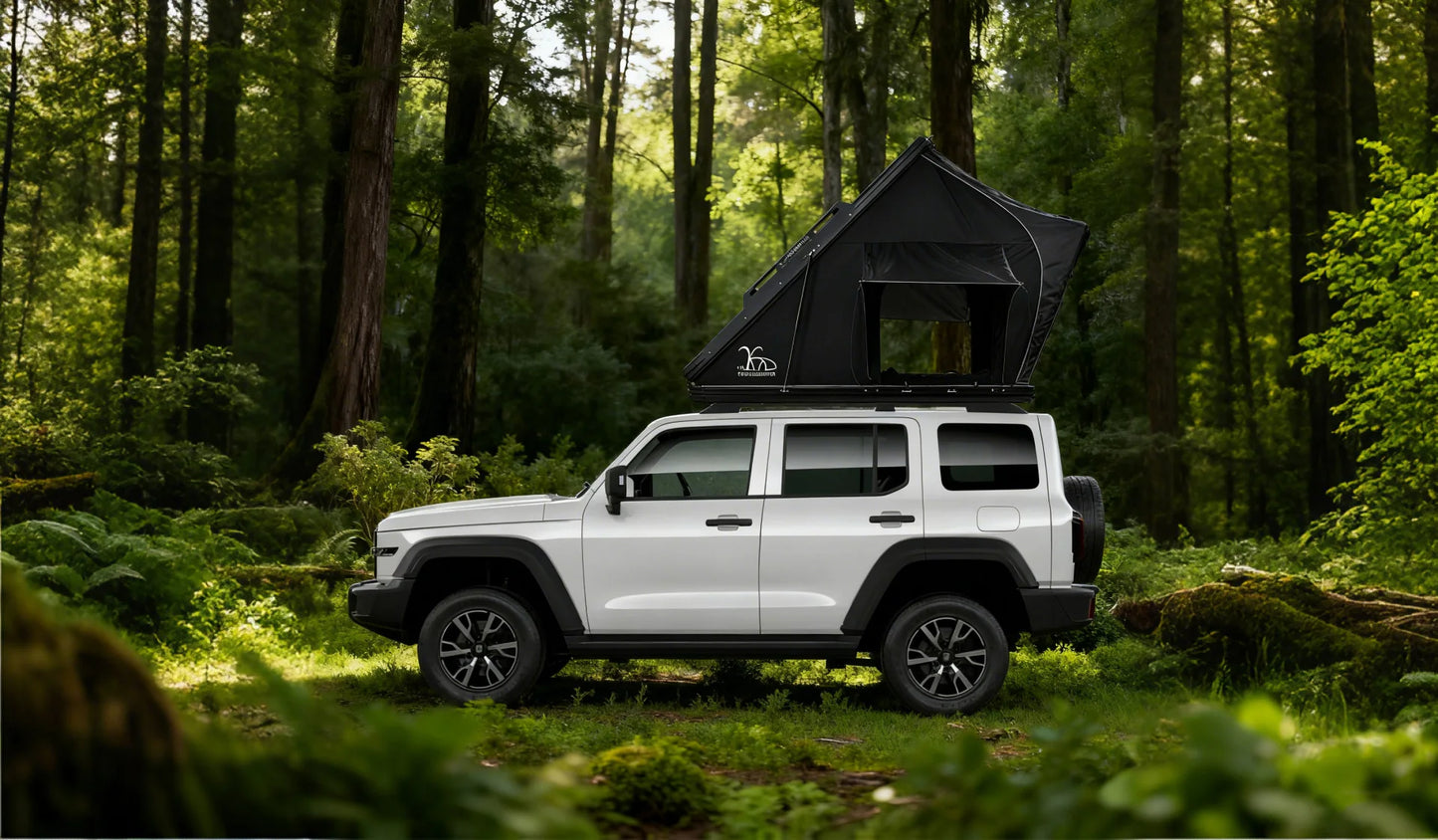 YOUNGHUNTER SUV Roof Top Tent Triangle Aluminum Hard Shell with Rainfly for Camping Upgraded