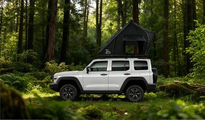 YOUNGHUNTER SUV Roof Top Tent Triangle Aluminum Hard Shell with Rainfly for Camping Upgraded
