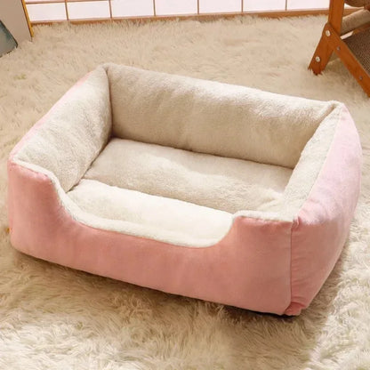 Winter Warm Cat Kennel Dog Kennel Pad Square Kennel Small and Medium-sized Dog Teddy Corgi Sofa Bed All-weather Pet Kennel