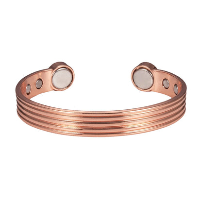 Vinterly Pure Copper Bracelets Adjustable Vintage Knot Magnetic Bangles 8mm Wide