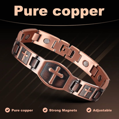 Vintage Magnetic Bracelet Men Pure Copper Magnetic Bracelet Arthritis Health Ene