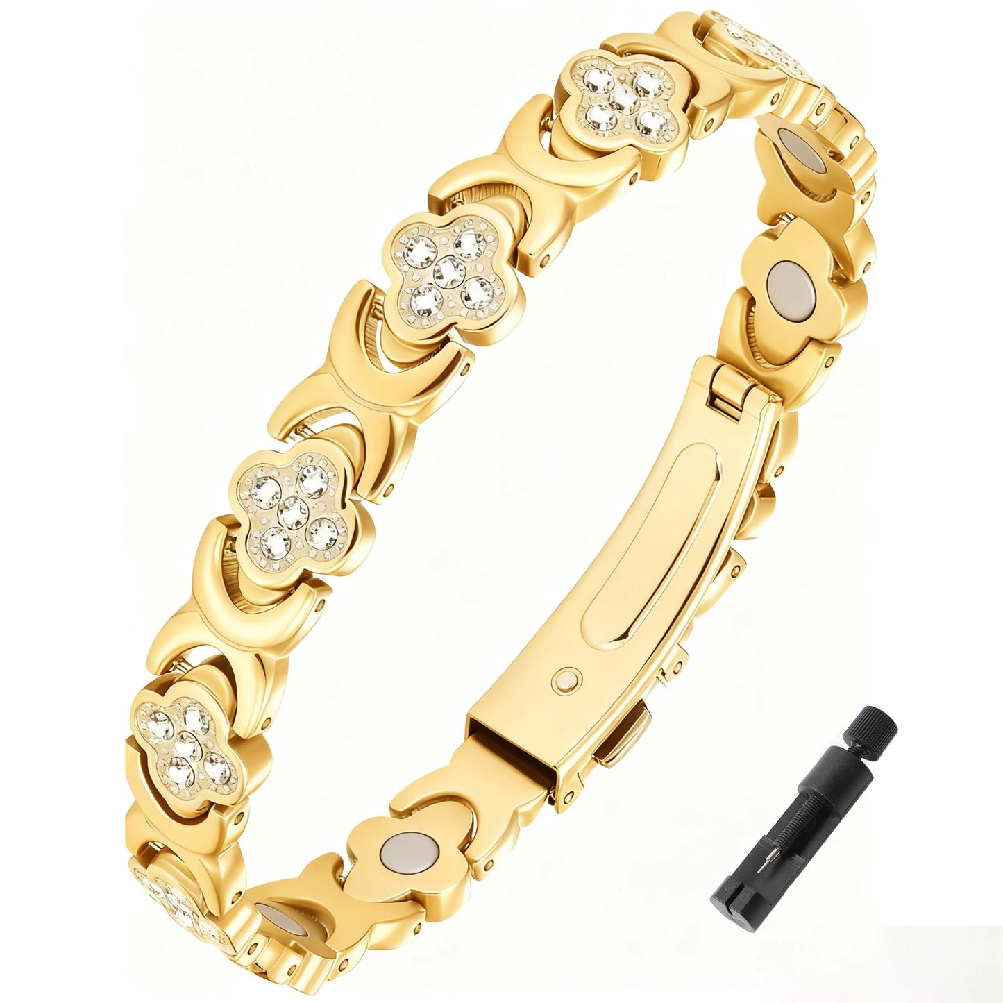 1Pcs Fashionable Light Luxury Clover Bracelet with Sparkling Cubic Zirconia for
