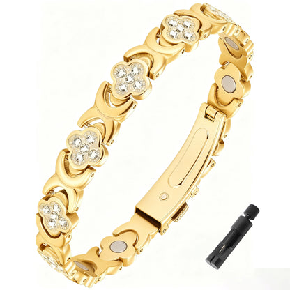 1Pcs Fashionable Light Luxury Clover Bracelet with Sparkling Cubic Zirconia for