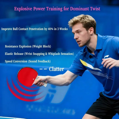 Table Tennis Solo Swing & Power Training Racket-Reverse Spin Explosive Force Trainer