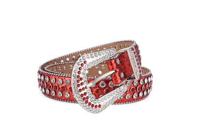 Men's Jeans Rhinestone Large Size Belt Women's Belt Western Denim Shiny Rivet Design Leather HipHop Punk Rock Y2K Style Belt