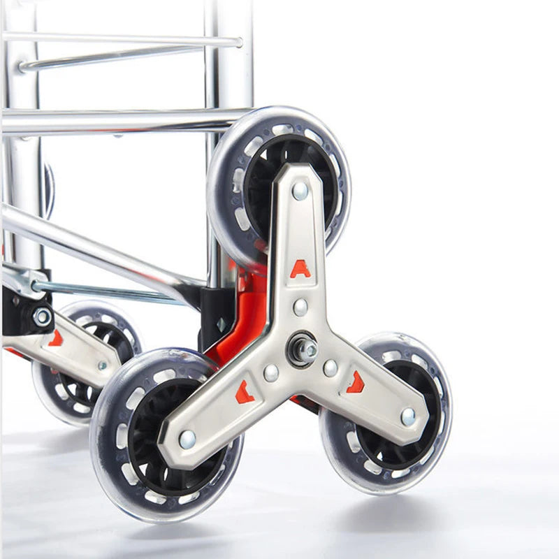Grocery Cart Folding Portable Shopping Aluminum Alloy Lightweight Step Climbing