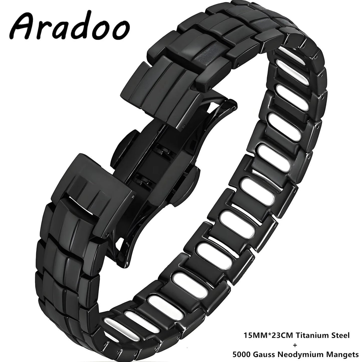 ARADOO Premium Copper Bracelet for Men with Strength 5000 Gauss Magnets Titanium