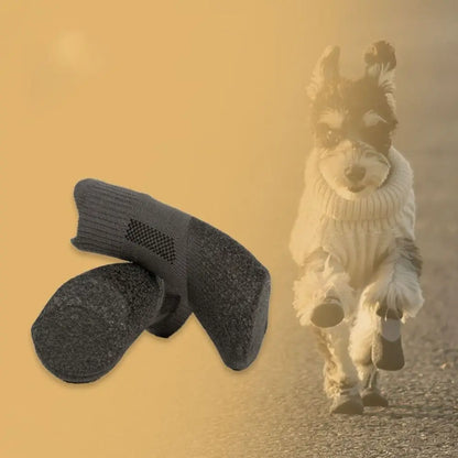 4pcs Casual Waterproof Pet Socks Shoes Anti-dirty Non-slip Dog Shoes Breathable Dog Paw Protector Outdoor