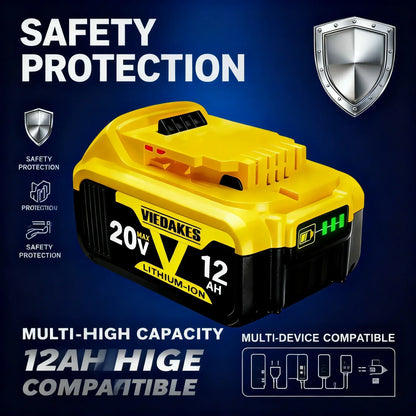 DeWalt 20V Replacement Battery – 8Ah, 10Ah & 12Ah Li-Ion | Compatible with DCB200, DCB205, DCD & DCF Series
