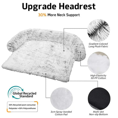 Dog Bed Fluffy Plush Dog Mat for Furniture Protector with Removable Washable Cover for Large Medium Small Dogs and Cats Large, L