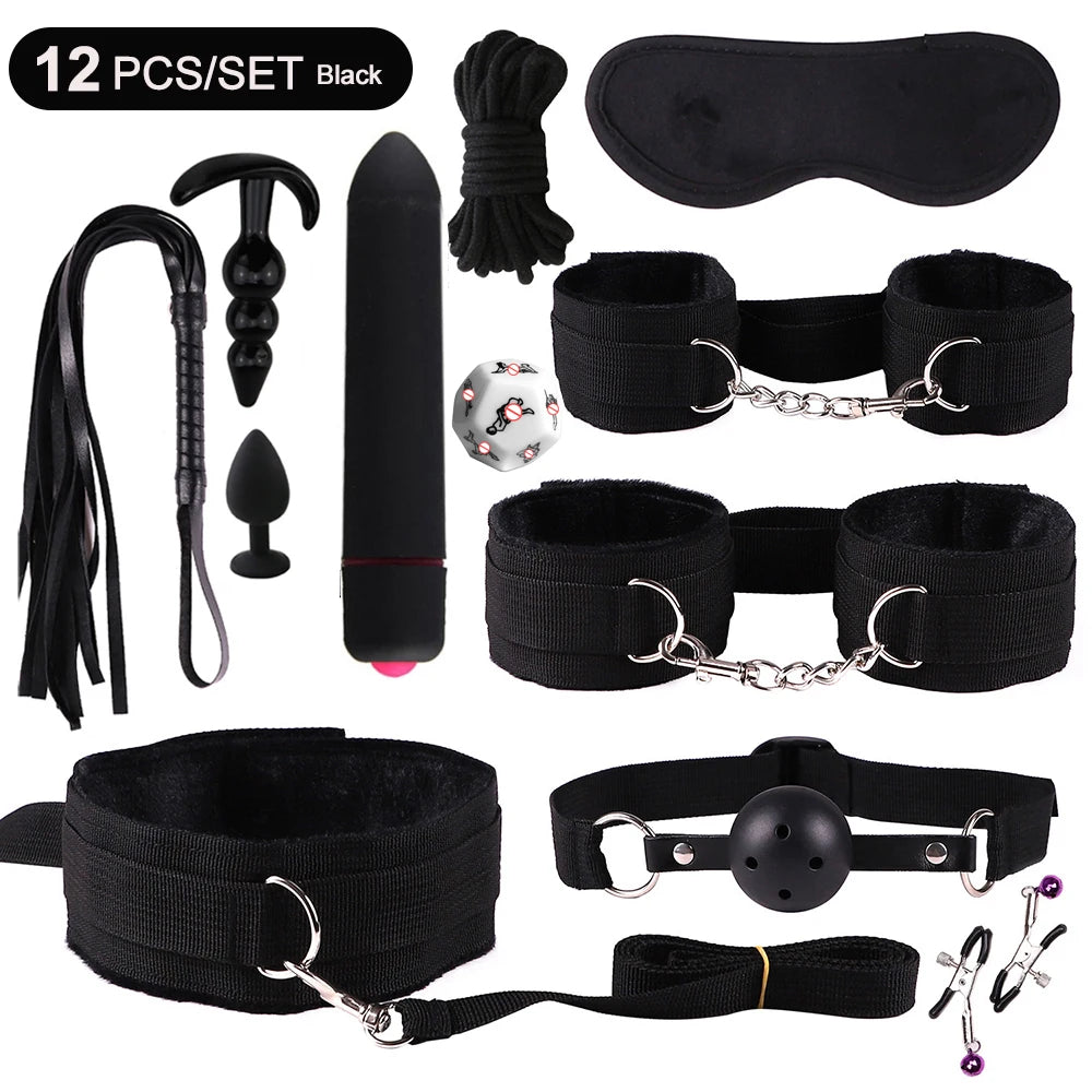 BDSM Kits Sex Bondage Vibrators Sex toys for Women Couples Adult 18 Handcuffs erotic accessories anal plug Dildo Sexy Toys Shop