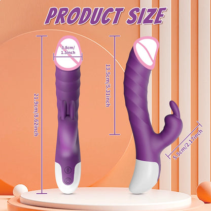 Thrusting Rabbit Vibrator for Women Go and Come G-Spot Dildo Vibrator Clitoris Stimulator Female Masturbation Sex Toy for Women