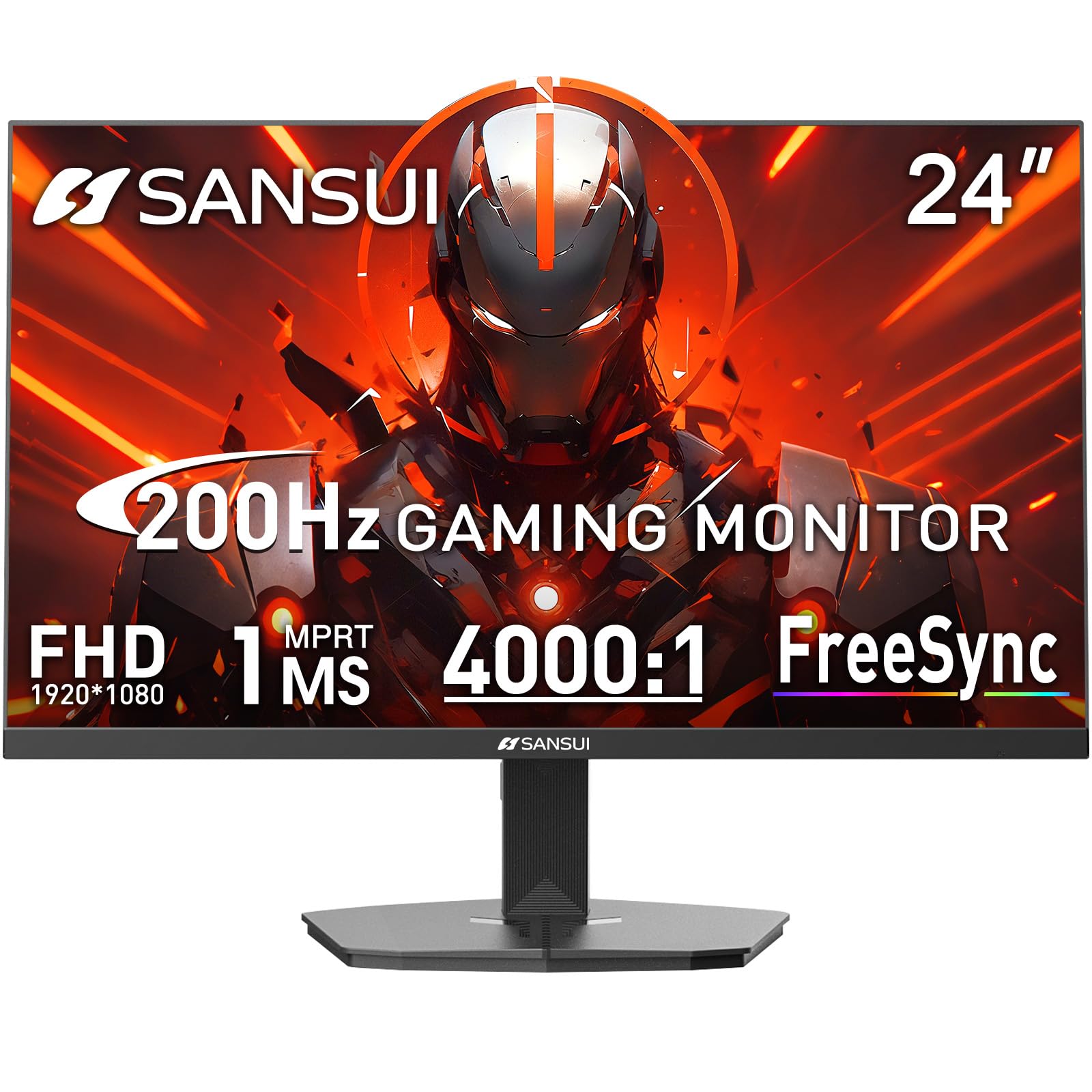 SANSUI 27" Curved Gaming Monitor 240Hz FHD 1080P 1ms