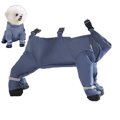 Waterproof Dog Boots With Suspenders Adjustable Anti-Fall Dog Pet Boots Dirty-Proof Pet Shoes For French Bulldog Poodle