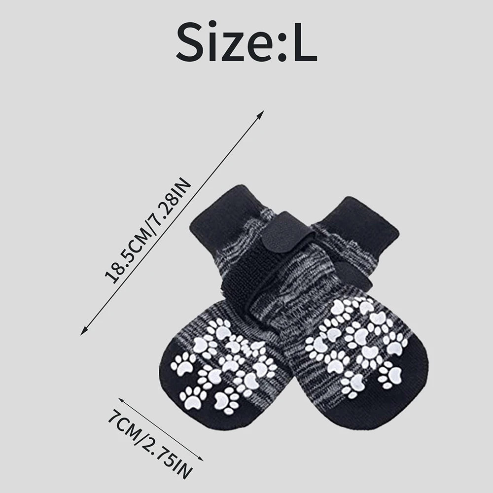 4PCS Pet Shoes, Dog's Foot Covers, Adjustable Indoor And Outdoor Non-Slip Socks For Pets.