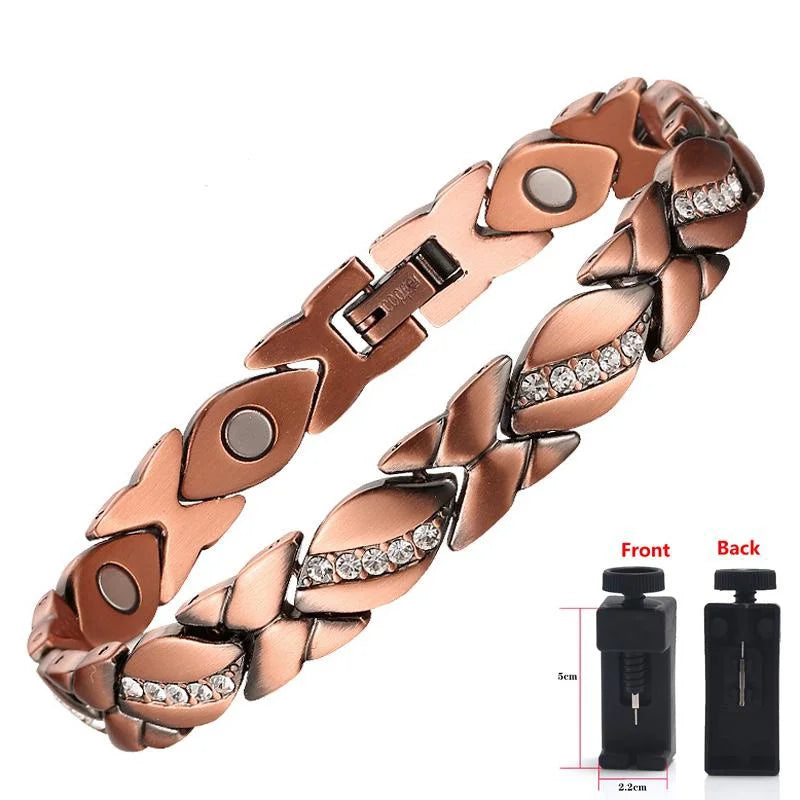 Pure Copper Bracelets for Women,Crystal Ultra Magnetic Bracelets for Women with