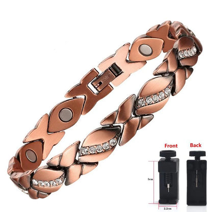 Pure Copper Bracelets for Women,Crystal Ultra Magnetic Bracelets for Women with