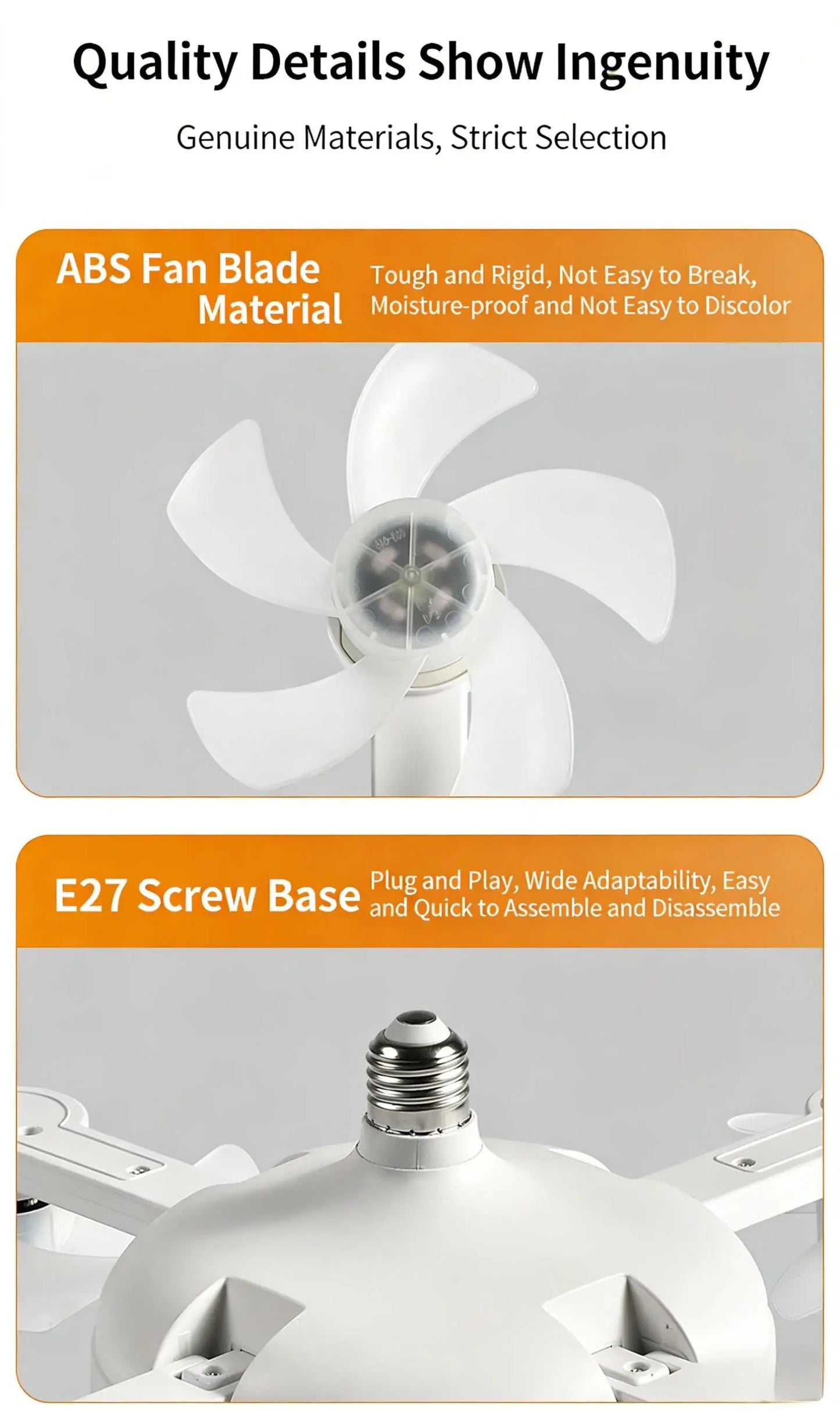 Ceiling Fan Light Drone E27 3/4 Head 2-in-1 Design Fan Lighting Bulb with Remote Control AC85-265V for Home Restaurant Bedroom