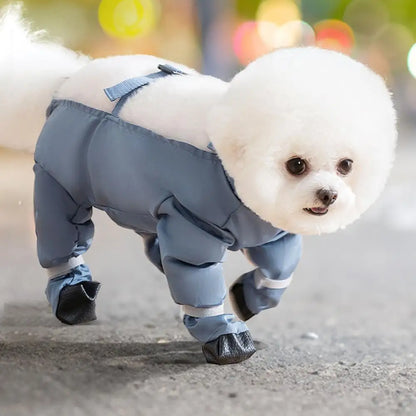 Waterproof Dog Boots With Suspenders Adjustable Anti-Fall Dog Pet Boots Dirty-Proof Pet Shoes For French Bulldog Poodle