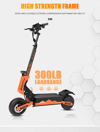 Electric Scooter 5600W Motor Top Speed 46MPH, 60V27AH, 11 Inch Off-Road Tires Sport Commuter Folding EScooter