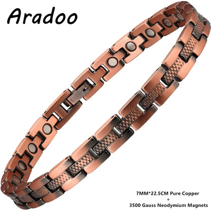 ARADOO Copper Bracelets for Women 99.9% Pure Copper Magnetic Adjustable Wristban